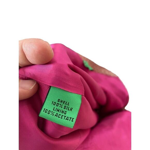 Medium Tibi Flared Pink Gold Patterned Lined 100% Silk Skirt - Picture 4 of 6